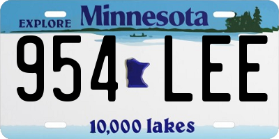 MN license plate 954LEE