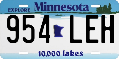MN license plate 954LEH