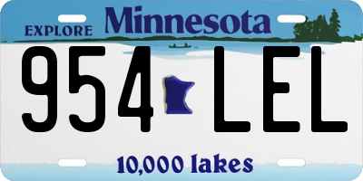 MN license plate 954LEL