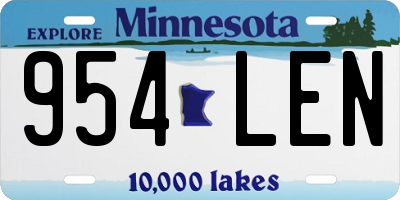 MN license plate 954LEN