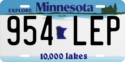 MN license plate 954LEP