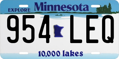 MN license plate 954LEQ