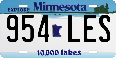 MN license plate 954LES