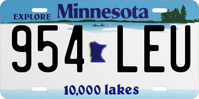 MN license plate 954LEU