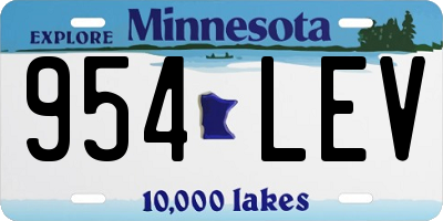 MN license plate 954LEV