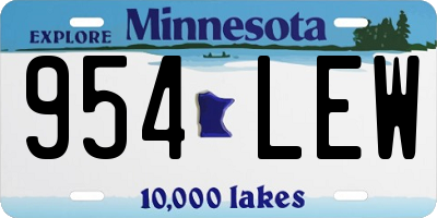 MN license plate 954LEW