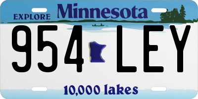 MN license plate 954LEY