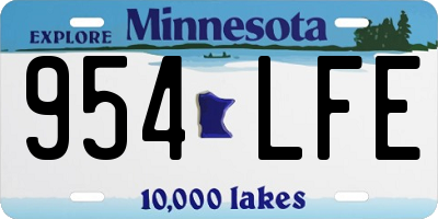MN license plate 954LFE
