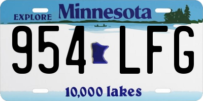 MN license plate 954LFG