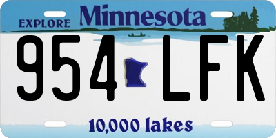 MN license plate 954LFK