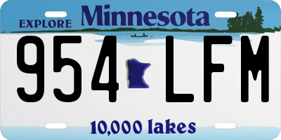 MN license plate 954LFM