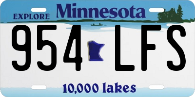 MN license plate 954LFS