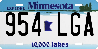 MN license plate 954LGA