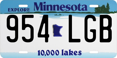 MN license plate 954LGB