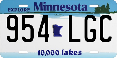 MN license plate 954LGC