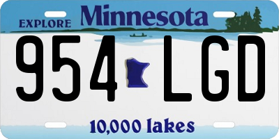 MN license plate 954LGD