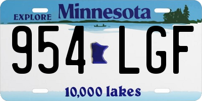 MN license plate 954LGF