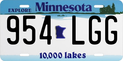 MN license plate 954LGG