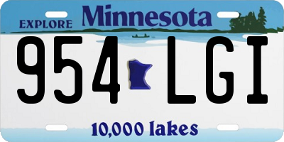 MN license plate 954LGI