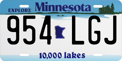 MN license plate 954LGJ
