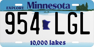 MN license plate 954LGL