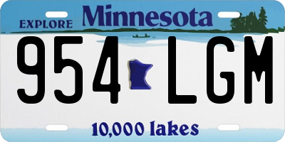 MN license plate 954LGM