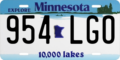 MN license plate 954LGO