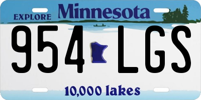 MN license plate 954LGS