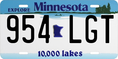 MN license plate 954LGT