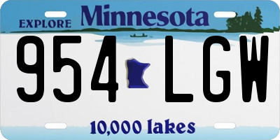 MN license plate 954LGW