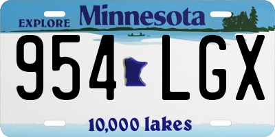 MN license plate 954LGX