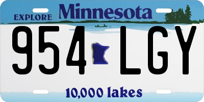 MN license plate 954LGY
