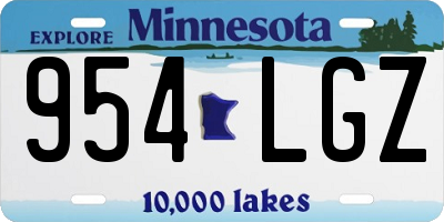MN license plate 954LGZ