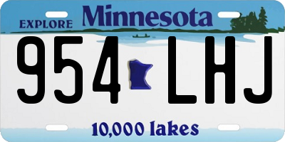 MN license plate 954LHJ