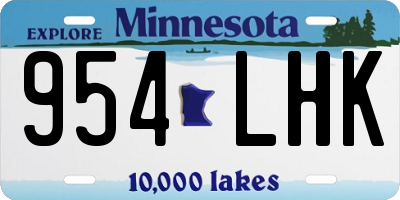 MN license plate 954LHK