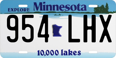 MN license plate 954LHX