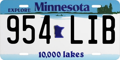 MN license plate 954LIB
