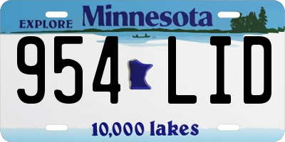 MN license plate 954LID