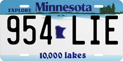MN license plate 954LIE