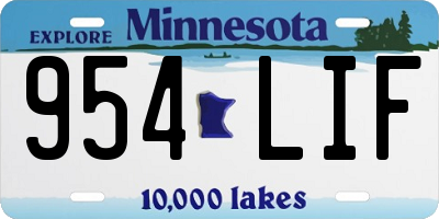 MN license plate 954LIF