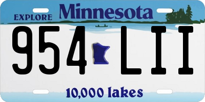 MN license plate 954LII