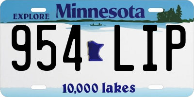 MN license plate 954LIP