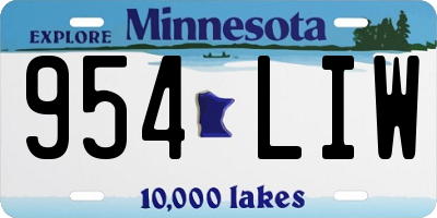 MN license plate 954LIW
