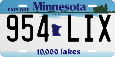 MN license plate 954LIX