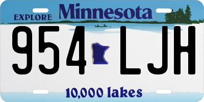 MN license plate 954LJH