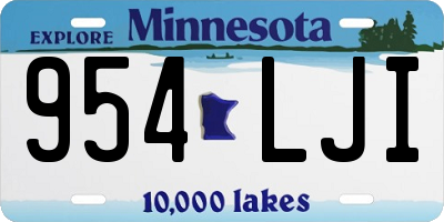 MN license plate 954LJI