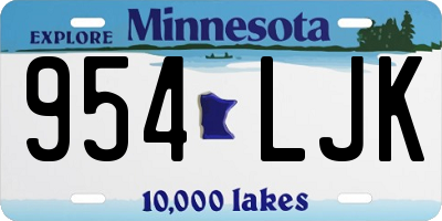 MN license plate 954LJK