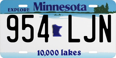 MN license plate 954LJN