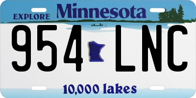 MN license plate 954LNC