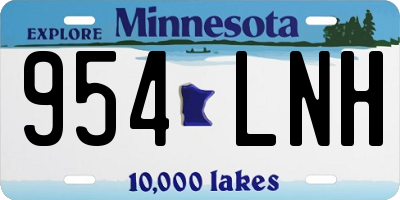 MN license plate 954LNH
